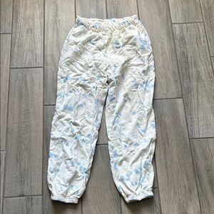 Alamour The Label White & Light Blue Tie-Dye Jogger Pants